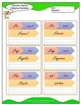 ş sesi Çalışma Sayfaları